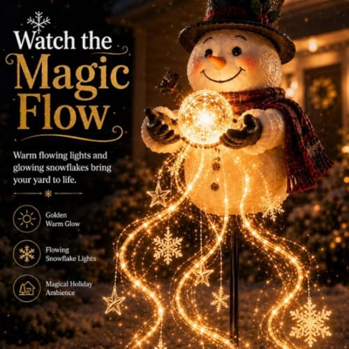 Solar Christmas Bell Lights, Cascading Waterfall Garden Stake Decor - Image 2