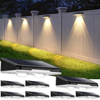 Brightever Solar Fence Lights Black 8-Pack, 3 Modes (3000K/5000K/6500K) by Brightever