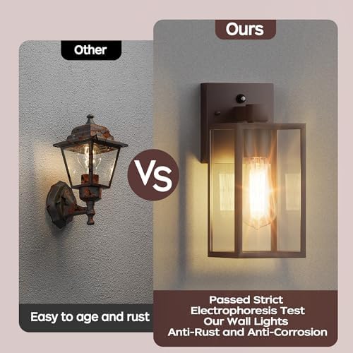 Dusk to Dawn Exterior Lighting Fixtures, Outdoor Porch Light Wall Sconce - Image 6