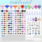 AIPRIDY DIY Crystal Beaded Fairy Wand Garden Stakes Kit, Colorful Decorative Wands with Assembly Guide, 12 or 10 Inch Threaded Rods,Outdoor Garden Decoration Set (390, Rainbow+Mixed Top) - Image 2
