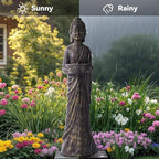 42" Buddha Outdoor Statue, Zen Meditative Figures, Gold-Black Finish - Image 4