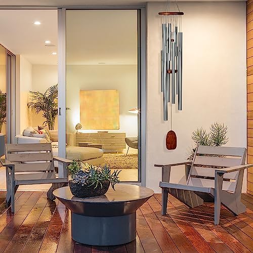 Woodstock Wind Chimes for Outside, Outdoor Decor for Your Patio and Front Porch, Garden Decor, (55") Silver Wind Chime, Woodstock Magical Mystery Chime, Space Odyssey (MMSO) - Image 2