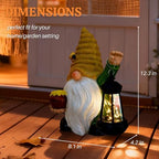 12.3'' Solar Garden Gnomes Outdoor Decor Honey Bee jar Gnome Statues with LED Lantern Autumn Patio Lawn Yard Art Decoration Fall Birthday Christmas Gardening Gifts for Mom Dad, Bee Gnome - Image 5