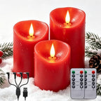 Red Real Wax Rechargeable Candles Flickering Realistic by ALEDLIGHT