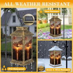 Solar Lantern Outdoor Waterproof Passenger Airplane Taking Off Sunset Garden Decor LED Hanging Solar Lights Tabletop Lamp Gifts for Women Mom Outside Yard Patio Porch - Image 3