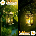 2 Pack 14'' Large Tempered Glass Solar Lanterns Outdoor Waterproof - Image 5