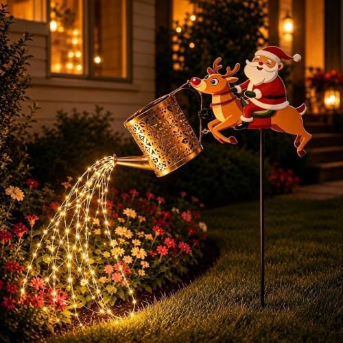 Christmas Solar Lights with Stake LED Santa Claus Cute Garden Decor - Image 3
