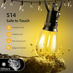Solar Lights Outdoor Patio Lights: S14 25M 82FT Solar Powered Remote Control 3 Light Modes Dimmable Solar Waterproof Light - Shatterproof Bulbs - Camping Backyard Garden Deck Outside Yard - Image 7