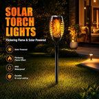 Solar Flame Lights Outdoor Waterproof 16 Pack Flickering Torches - Image 2
