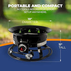 Outland Living Portable Propane Fire Pit, 19-inch, 58,000 BTU with Fire Pit Cover & Carry Kit, Smokeless Gas Firebowl | Perfect for Camping, Patio, Backyard, Tailgating, Deck, RV| Black 893 Deluxe - Image 6