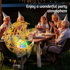 Solar Lights Outdoor Decor Hummingbird Colorful Cracked Glass Moon Lights - Image 4