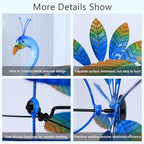 hogardeck Wind Spinner Outdoor, 60" Metal Peacock Wind Spinner with Heavy-Duty Stakes, Multi-Color 360° Rotating Wind Sculpture Kinetic Yard Art for Home Outside Garden Lawn Backyard Patio Decor - Image 3