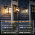Black Brush Gold Porch Light, Waterproof Outdoor Wall Light - Image 5