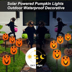 BRIGHTDECK Halloween Solar Pathway Lights Outdoor, LED Decor, Light Up Solar Stake Lights for Holiday, Halloween, Walkway, Sidewalk (Smile Pumpkin, 10-Pack) - Image 6