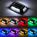 VOLISUN Solar Driveway Lights Dock Deck Lights 8 Pack,9 Colors in 1 Led IP67 Waterproof Outdoor Warning Step Light for Driveway Sidewalk Pathway RGB by VOLISUN