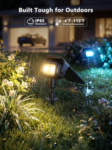 Brizled Smart Solar Spot Lights, 2 Pack Color Changing Outdoor Spotlights - Image 7