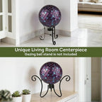 Lily's Home Colorful Mosaic Glass Gazing Ball, Designed with a Stunning Holographic Petal Mosaic Pattern to Bring Color and Reflection to Any Home and Garden, Purple Mirrors (10" Diameter) - Image 5