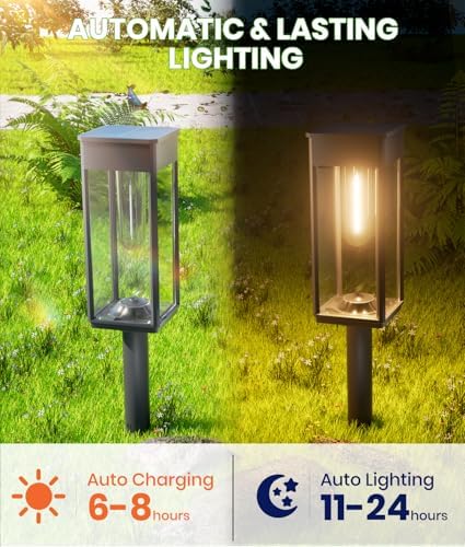 BITPOTT Driveway Solar Lights, 8 Pack, 3 Heights, Warm White, IP65 - Image 4