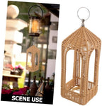 Handwoven Boho Candle Lantern with Handle for Garden Balcony - Image 3
