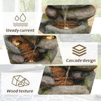 Sunlinua 42H Realistic Tree Trunk Outdoor Water Fountain with 5 Tiers - Image 3