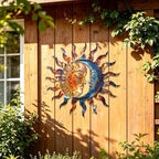 Celestial Sun and Moon Metal Sign Rustic Wall Art Plaque for Home Garden Patio Indoor Outdoor Decor Heavy Duty Waterproof Iron Hanging Ornament (16 INCH) - Image 4