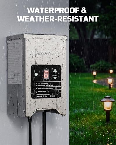 DEWENWILS 150W Low Voltage Landscape Transformer with Photocell Sensor, 120V AC to 12V/15V AC, Low Voltage Transformer for LED Landscape Lights, Spotlight, Weatherproof Stainless Steel, ETL Listed - Image 6