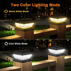 Solar Post Cap Lights Outdoor 4 Pack, 2 Modes 4x4 Fence Post Solar Lights Outdoor Waterproof, Deck Post Cap Lights Solar Powered Fit 3.5x3.5 4.5x4.5 Wooden & 4x4 5x5 Vinyl Posts for Deck, Black - Image 4