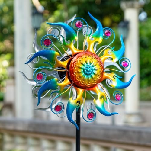 Wind Spinner Outdoor,Kinetic Metal Wind Spinner for Yard,Rustproof＆Waterproof Windmill,Wind Sculptures for Yard Decor 13 * 57 Inches - Image 6