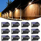 Bridika Solar Fence Lights Warm White & White, Solar Outdoor Wall Lights, Fence Solar Lights Outdoor Waterproof for Step, Backyard, Fence, Wall, Patio, Deck Railing, Stair (12 Pack) by Bridika