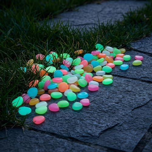 500pcs Resin Glow in Dark Pebbles for Garden Landscaping - Image 6