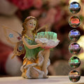 Suyorpe Solar Fairy Garden Statue Lights Outdoor Decor - Fairies Resin Waterproof Change Light Figurine for Patio Backyard Yard Lawn Decoration,Gift for Mom Grandma Wife by Suyorpe