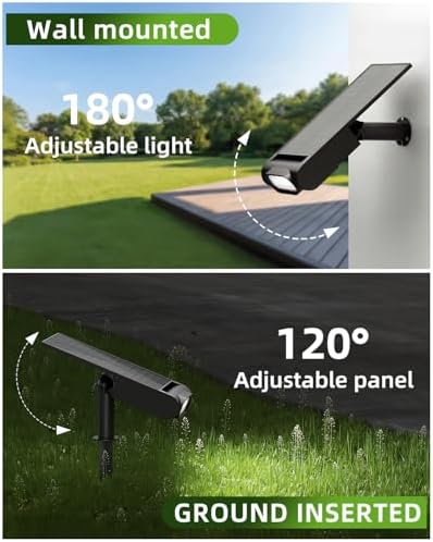 RGB Christmas Solar Spot Lights Outdoor, 12 RGB Color Modes Landscape Light Waterproof IP67 with Remote Control, 2-in-1 Color Changing RGB/Cool/Warm White for Yard Garden Garden (6 Pack) - Image 5