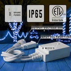 50ft Rope Lights For Outside, Connectable & Flexible Tube Lights with 8 Modes Controller,Waterproof Blue LED Rope Lighting for Deck,Garden,Pool,Patio,Bedroom, Indoor & Outdoor Landscape Strip Light - Image 2