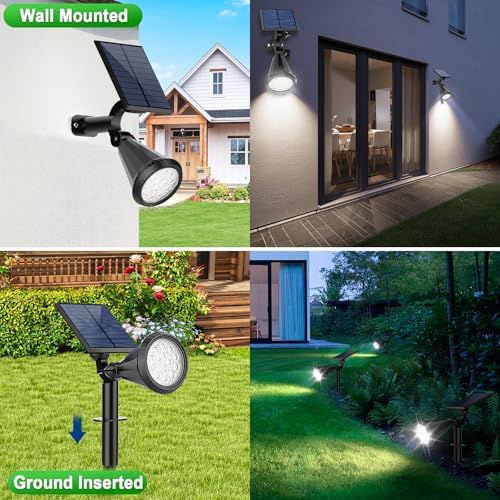 Tadyreal Solar Lights Outdoor Waterproof IP65 180° Adjustable Solar Powered Landscape Spot Lights for Yard 4 Lighting Modes Spotlights for Pathway Garden Outside Wall Pool Porch (8 Pack, Cool White) - Image 5