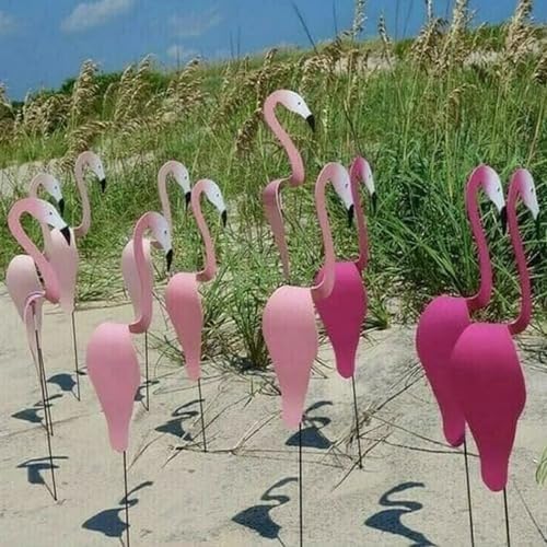 2 Pcs Florida Dancing Birds Garden Metal Art, Sherem Magical Metal Windmill, Florida Dancing Flamingo, Aluminum, Blue, Animal, Durable, Weather Resistant, Waterproof - Image 2