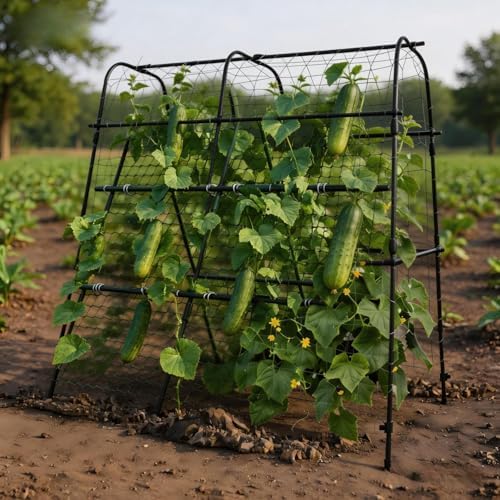 5.3x5.3FT Garden Arch Trellis for Raised Beds, Plant Support for Cucumbers, Melons, Vegetables, Peas, Tomatoes,﻿ & Climbing Vegetables, Outdoor Rust-Resistant Trellis - Image 4