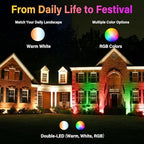 8 Pack Low Voltage Landscape Lights, Color Changing RGBW Spotlights - Image 4