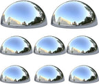 8pcs Half Gazing Globe Mirror Ball,Silver 304 Stainless Steel Hollow Polished Reflective Smooth Garden Sphere,Colorful and Shiny Addition to Any Garden or Home by HomDSim