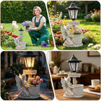 Solar Angel Fairy Garden Outdoor Statues with Solar Lantern and Flowerpot Welcome Sign Decor Angel Figurines Sculptures Resin Outdoor Statues for Patio Yard Lawn Mom Grandma Gifts - Image 6