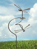 American Made Dancing Dragonflies Balancing Garden Stake and Upcycled Utensil Sculpture - Image 3