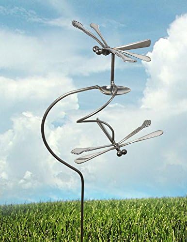 American Made Dancing Dragonflies Balancing Garden Stake and Upcycled Utensil Sculpture - Image 3
