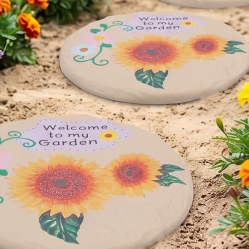 GOWENIC Resin Decorative Stepping Stones, Round with Ground Stakes - Image 4