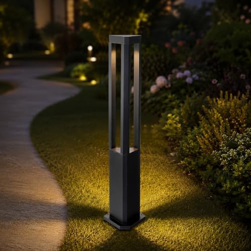 Landscape Pathway Lights Modern Black Path Light Cone LED Bollard Lighting Fixture Outdoor Sideway Lighting With Aluminum Housing Walkway Lamps Waterproof 3000k Lawn Light For Garden Yard House Park by SUSSLILighting