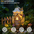 Resin Fairy Garden Statue with Solar Light Perfect for Garden Decor,12.2 in - Image 6