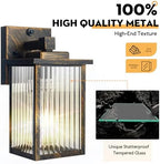 2 Pack Black Brush Gold Dusk to Dawn Outdoor Wall Light - Image 2