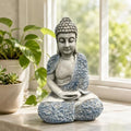 Buddha Garden Statue 16in, Weatherproof Resin Outdoor Zen Decor by Guioiby