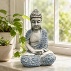 Buddha Garden Statue 16in, Weatherproof Resin Outdoor Zen Decor by Guioiby