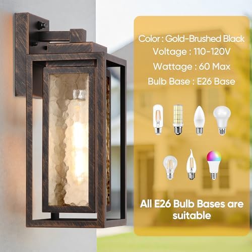 WIHTU 15.78'' Dusk to Dawn Porch Light, Outdoor Wall Sconce Light, Garage - Image 4