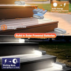 Solar Step Lights for Outside, 6-Pack Stair Light Outdoor Waterproof IP67, 14 LED Cool White Light Solar Powered Lighting for Steps, Stairs, Deck, Patio, Walkway, Front Porch Decor - Image 6