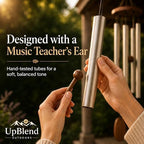 38" Silver Aluminum Wind Chimes for Outside, Deep Tone, E Major Pentatonic - Image 4
